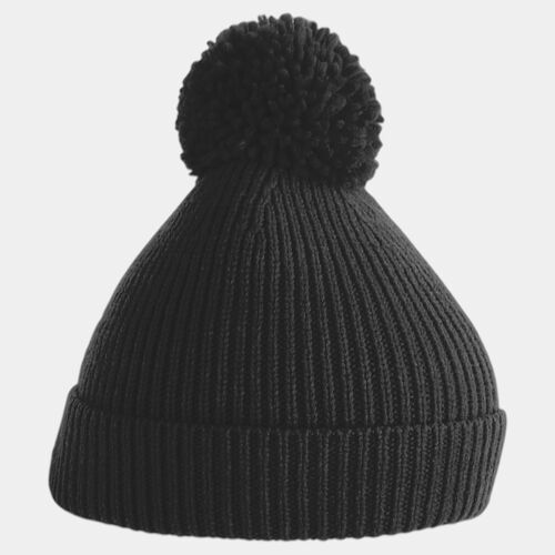 Beechfield Engineered Knit Ribbed Pom Pom Beanie Thumbnail