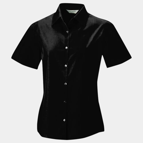 Women's short sleeve pure cotton easycare poplin shirt Thumbnail