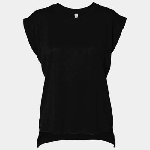 Women's flowy muscle tee with rolled cuff Thumbnail