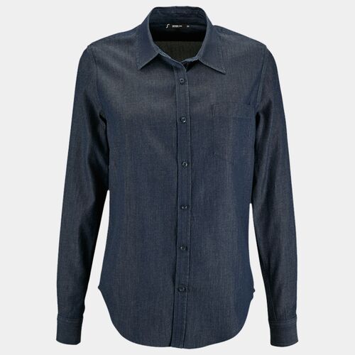 SOL'S Ladies Barry Long Sleeve Denim Shirt Thumbnail