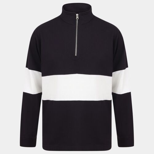 Front Row Panelled 1/4 Zip Neck Top Thumbnail