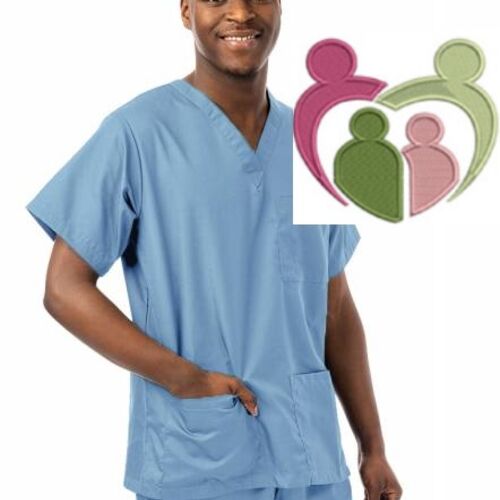 334LW UNISEX SCRUB TOP - CARER Thumbnail