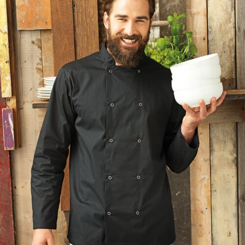 Premier L/S Stud Front Chefs Jacket PR665 Thumbnail