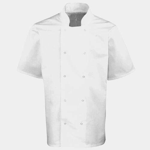 Studded Front Short Sleeve Chef's Jacket PR664 Thumbnail