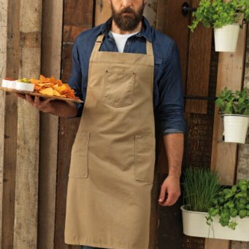 Chino Bib Apron With Pockets PR132 Thumbnail