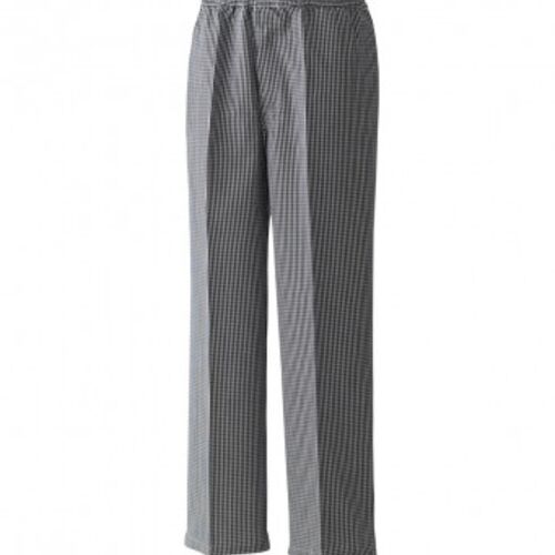 PR552 Premier Pull On Chef's Check Trousers - BLACK/WHITE CHECK - HCH Thumbnail