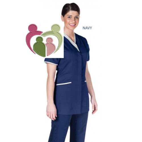 ASYMM Ladies Asymmetric Tunic - NAVY/WHITE TRIM - WCG Thumbnail