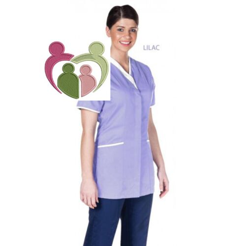 ASYMM Ladies Asymmetric Tunic - LILAC/WHITE TRIM - WCG Thumbnail