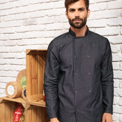 Denim Long Sleeve chef's jacket PR660 Thumbnail