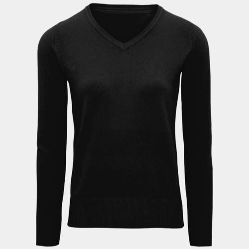 Women's cotton blend v-neck sweater AQ043 Thumbnail