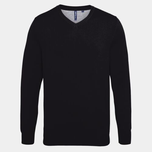 Men's cotton blend v-neck sweater AQ042 Thumbnail