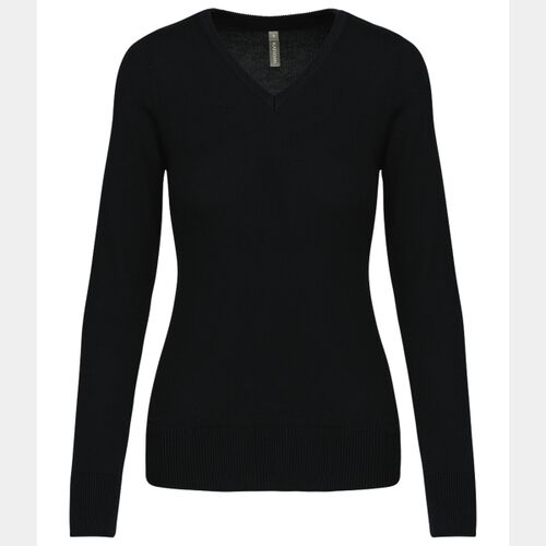 Kariban Ladies Cotton Acrylic V Neck Sweater Thumbnail