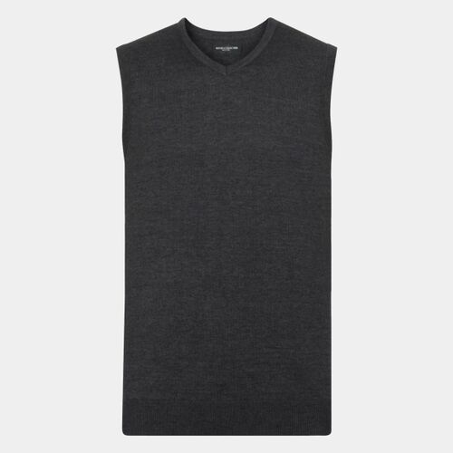 Russell Collection Sleeveless Cotton Acrylic V Neck Sweater Thumbnail