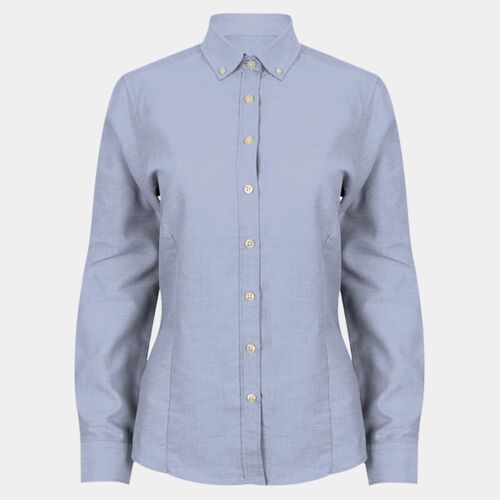 Henbury Ladies Modern Long Sleeve Regular Fit Oxford Shirt H513R Thumbnail